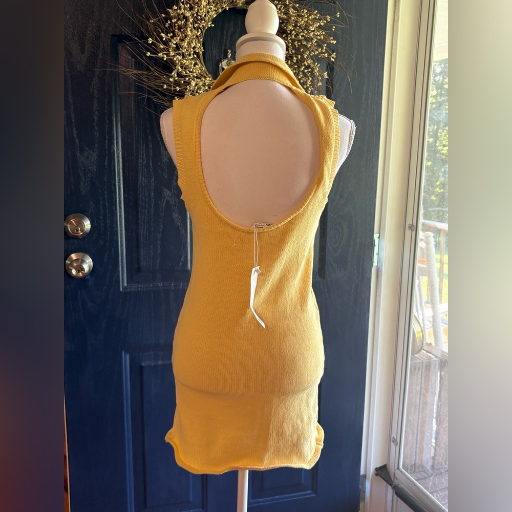 Zara Mustard Sleeveless Mini Dress - Picture 7 of 11